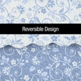thumbnail image 5 of Collections Etc Reversible Floral Quilt with Scalloped Edges and Two-Tone Design, Blue, Full/Queen, 5 of 8