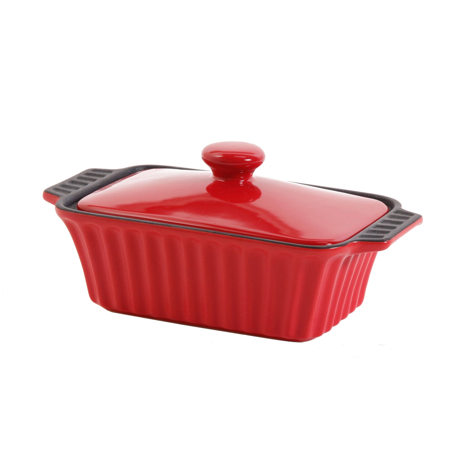 CrockPot Denhoff 8.5" Ribbed Casserole with Lid, Red
