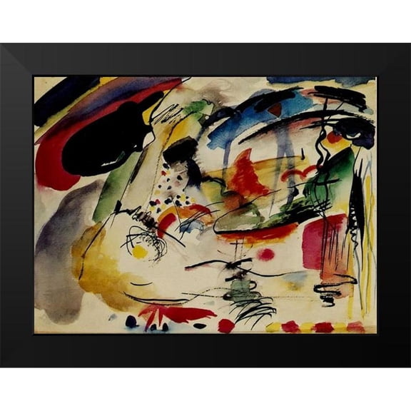 Kandinsky, Wassily 14x11 Black Modern Framed Museum Art Print Titled - Study for Improvisation 33 1913
