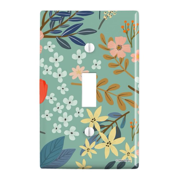 Margarida Flowers Plastic Wall Decor Toggle Light Switch Plate Cover