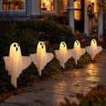thumbnail image 3 of Solar Powered Halloween Ghost Lights with Stake Design, 5-Pack, Warm White, for Outdoor Yard, Halloween Decoration, 3 of 5