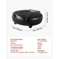 thumbnail image 4 of VEVOR Pizza Oven, 12 in Electric Pizza Maker, 1200W Electric Pizzas Cooker with Non-Stick Coating, 180&deg; Open for Dual Side Baking, Heats up to 41, 4 of 9