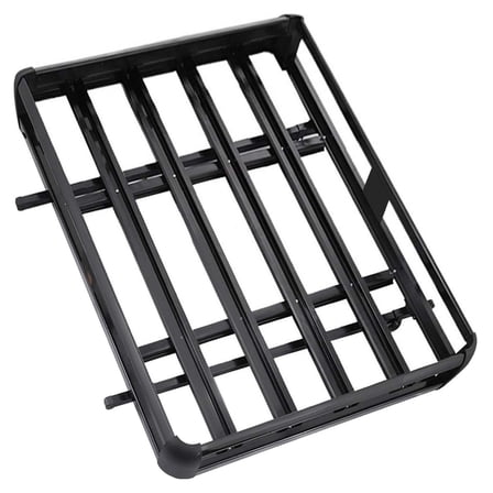 Black Aluminium Roof Rack Basket XL-B - 150lbs Cargo Carrier with Bars - Universal Vehicle Side Rail Rack for Luggage, Snowboard, Camping Gear