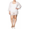 thumbnail image 4 of La Blanca Women's Island Fare V-Neck Tunic Cover Up Swimwear, White, 1X New with box/tags, 4 of 5