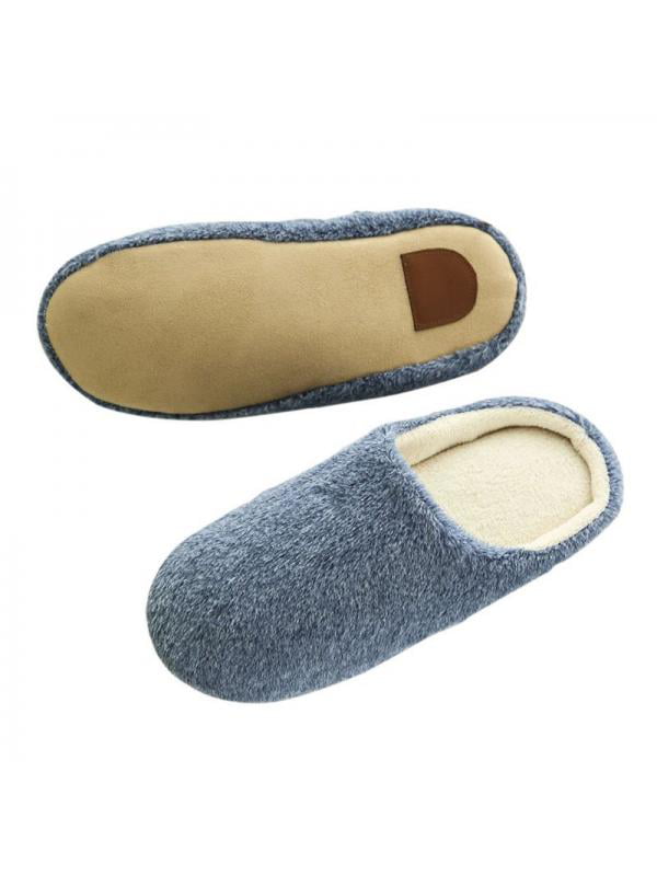 Mens Womens Warm Soft Indoor Slippers Houses Home Anti-slip Slip On Shoes Hotel