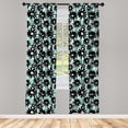 thumbnail image 4 of Ambesonne Floral Window Curtains, Big Bold Brush Strokes, Each 28" W x 63" L, Seafoam Multicolor, 4 of 4