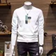 thumbnail image 3 of Camiseta de talla grande para hombre, ropa ajustada de gran tamaño con estampado, cuello redondo ajustado y citas de estilo coreano, camiseta emo informal, 3 of 5