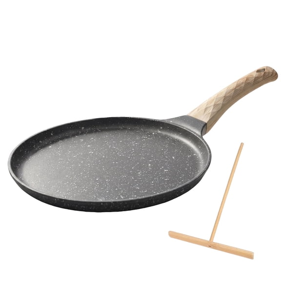 QIYFDDF Nonstick Pan Titanium Crepe Pan 10-inch Flat Skillet Crepe Pan for Roti / Quesadilla / Tortilla / Dosa, Induction Cooker / Gas Stove / Microwave Oven / Gas Stove Universal