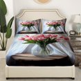 thumbnail image 3 of Erosebridal Botanical Tulip Bed Sheets Set Queen Size,Rustic Flower Bedding Queen Size,Nature Bloom Decor,Ultra Soft,4 Pieces, 3 of 7