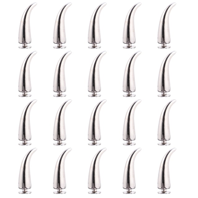 Miangastore 20 Pcs DIY Rivets Punk Rivets Fashion Rivets Punk Style Clothes Accessories for Leather Clothes Bags Jeans (7x21mm Peppers Shape Silver)