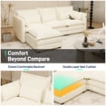 thumbnail image 6 of ALEAVIC 3 Seat Sectional Sofa Chenille L Shaped Couch, Modular Sofa with Moveable Ottoman, Beige, 6 of 8