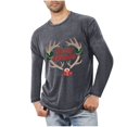 thumbnail image 1 of Blusas y camisas de manga larga con cuello redondo para hombre, deportivas, fitness, hogar, pijamas navideños estampados, camiseta de manga larga con cuello redondo, blusa de poliéster para hombre, 1 of 3