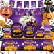 thumbnail image 3 of 2023 Halloween Temática Suministros De Fiesta De Araña Calabaza Bandera Mantel Plato De Papel Taza Desechable Juego De Cubiertos De Látex Fantasma Globo Horror Decoración, 3 of 4