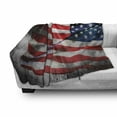 thumbnail image 3 of American Flag Soft Flannel Fleece Throw Blanket, Banner in the Sky on Cloudy Mist Display National Proud of Heritage, Cozy Plush for Indoor and Outdoor Use, 70" x 90", Grey Red Blue, by Ambesonne, 3 of 6