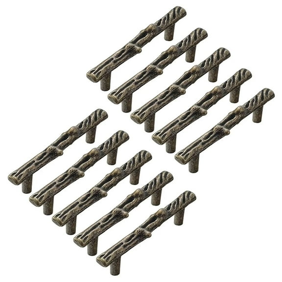 HDJNal 10PCS Vintage Kitchen Cupboard Knobs Pulls,Bronze Tree Branch Zinc Alloy Cabinet Knob Retro Drawer Door Cupboard Dresser Handle with Screws Cupboard Handles (CC:76mm)