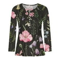 thumbnail image 3 of Edvintorg Button Up Shirts For Women Clearance Fashion Fold Printed Long Sleeve V Neck Loose Tunic Tops Blouses, 3 of 4