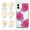 thumbnail image 4 of Case Yard iPhone-12-Mini Case Clear Soft & Flexible TPU Ultra Low Profile Slim Fit Thin Shockproof Transparent Bumper Protective Cover Drop Protective Cell Phone Cases (Pink Roses Pen), 4 of 8