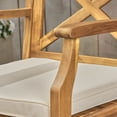 thumbnail image 3 of Noble House Perla Outdoor Acacia Wood Barstool Teak and Cream (Set of 2), 3 of 6