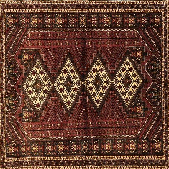 Ahgly Company Indoor Square Persian Brown Traditional Area Rugs, 6' Square