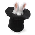 thumbnail image 4 of Hand Puppet Folkmanis Rabbit con sombrero negro, blanco y rosa, 4 of 5
