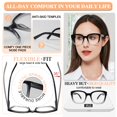 thumbnail image 5 of MARE AZZURO Large Square Reading Glasses 2.0 Women Oversized Readers 1.00 1.25 1.50 1.75 2.00 2.25 2.50 2.75 3.00 3.50 4.00 5.00 6.00 (Black+clear, 200), 5 of 8