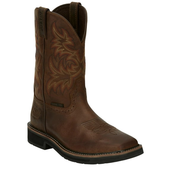 Justin Men's Driller Western Work Boot Steel Toe - SE4682 7 EE  US