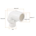 thumbnail image 3 of Adaptador de Codo de Agua de PVC Uxcell G3/4 Rosca Macho 32mm ID, Blanco, 3 of 5