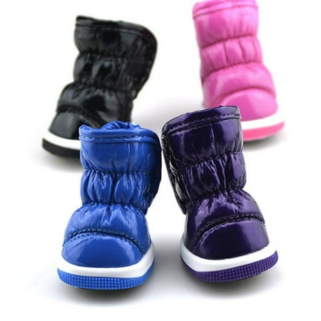 

Winter Dogs Shoes Ruffle PU Leather Pet Booties Snow Boots Shoes For Dog Red XL