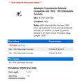 thumbnail image 2 of Automatic Transmission Solenoid - Compatible with 1982 - 1992 Oldsmobile Toronado 1983 1984 1985 1986 1987 1988 1989 1990 1991, 2 of 2