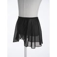 thumbnail image 4 of TTAO Kids Girls Ballet Tutu Skirt Wrap Over Scarf Chiffon Skirt Lyrical Skating Gymnastics Dancewear Black 10-14, 4 of 7