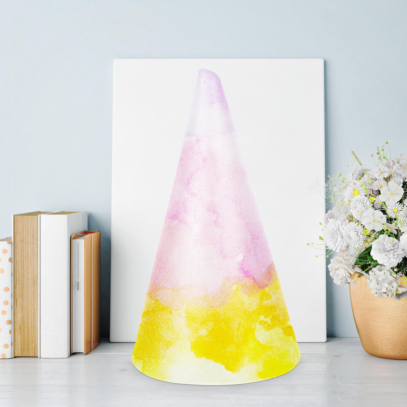 Foam Cone for DIY Crafts 13.3 Inch White Craft Cone for Holiday Decorations Floral Arrangements Custom Projects