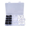 thumbnail image 2 of 240 piezas de cuentas para rastas, cuentas de tubo transparentes blancas y negras, accesorios para trenzado de cabello de 0,5 pulgadas, 2 of 15