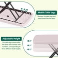 thumbnail image 5 of 30 Inch Folding Table TV Tray, Portable Adjustable Height, X-shaped Frame Portable Work Table, Utility Foldable Desk for Small Spaces, Laptop & Couch, Camping, Pink, 5 of 9