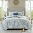 thumbnail image 2 of Home Essence Lian 6 Piece Cotton Printed Reversible Coverlet Set, King/Cal King, Blue, 2 of 18
