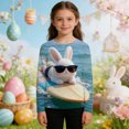 thumbnail image 2 of Jamsmile Toddlers Girls T-Shirts Easter Day Bunny Graphic Print Long Sleeve T Shirts Child Girls Cute Holiday Soft Loose Tees, 2 of 4