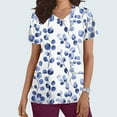 thumbnail image 2 of Sexlip Womens Swimsuit Set Ditsy Floral Print Cover Up Design V Neck Short Sleeve Casual Silhouette Soft Fabric for Summer Water Activities Blue S, 2 of 5
