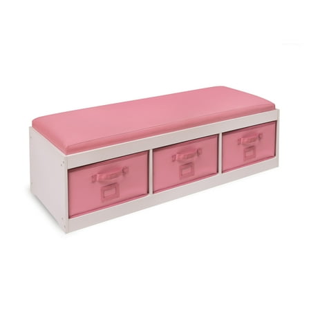 Badger Basket Kid S Storage Bench With Cushion And Three Bins
