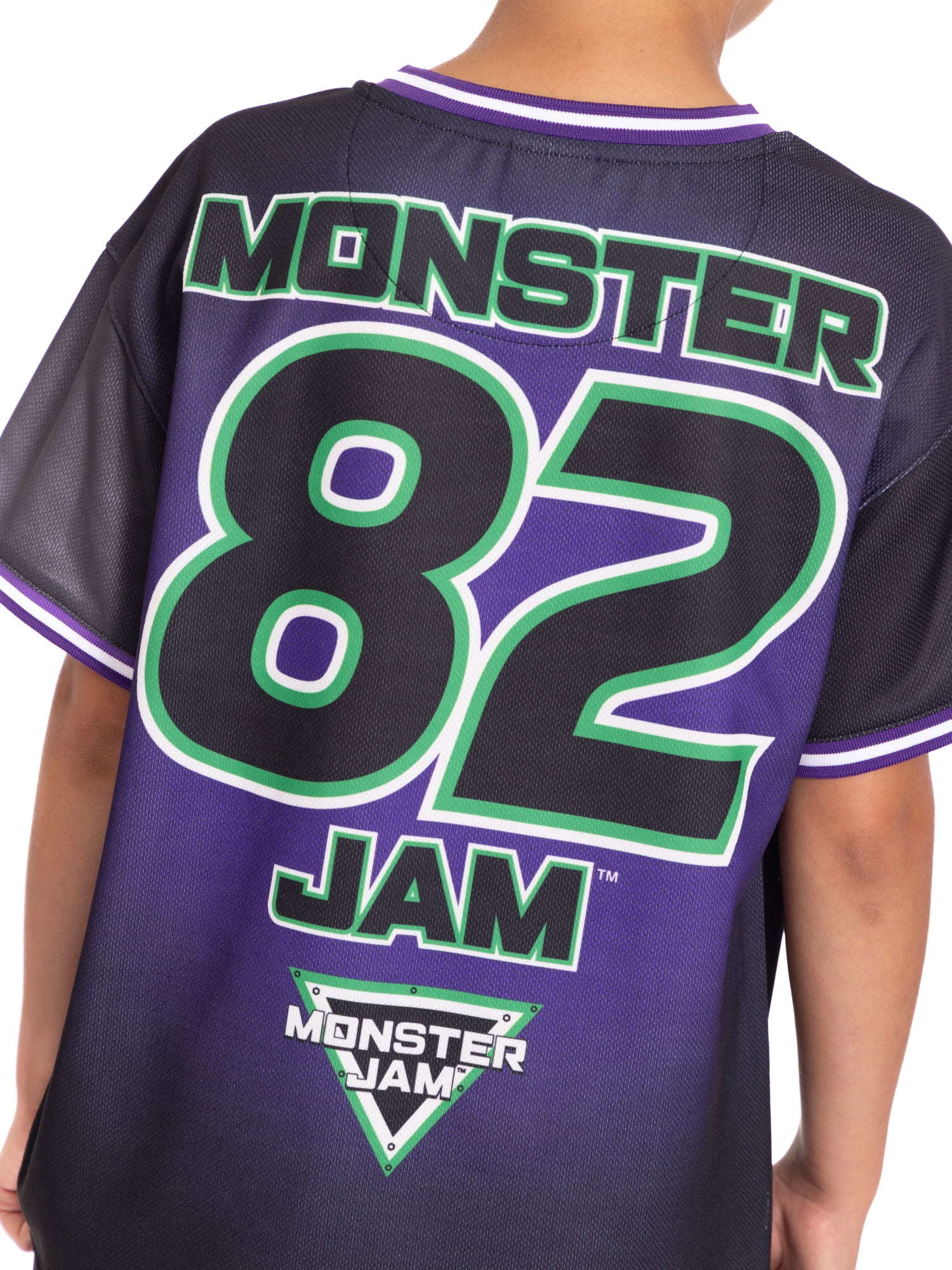 Monster Jam Boys Short Sleeve Soccer Jersey with Matching Short, 2-Piece Set, Sizes 4-16