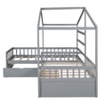 thumbnail image 5 of Noble House Yorke Twin Size House Platform Bed with 3 Storage Drawers, L-Shaped Solid Wood Frame, Gray, 5 of 13