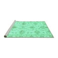 thumbnail image 2 of Ahgly Company Machine Washable Indoor Round Oriental Turquoise Blue Traditional Area Rugs, 3' Round, 2 of 4
