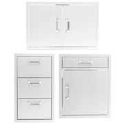 BBQGuys Signature 3-Piece 32-Inch Double Access Door Outdoor Kitchen Storage Package - Traditional - BBQ-260-AD32-3PC
