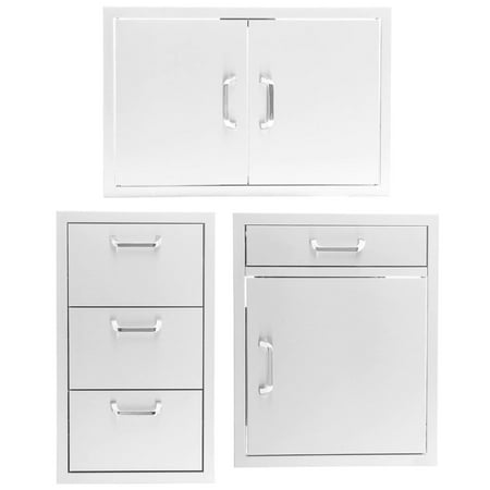 BBQGuys Signature 3-Piece 32-Inch Double Access Door Outdoor Kitchen Storage Package - Traditional - BBQ-260-AD32-3PC