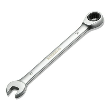 SORAKO 10mm Metric Ratcheting Wrench, Industrial Grade Cr-V Steel Gear Spanner, 5° of Oscillation and 72 Teeth for Projects with Narrow Space