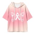 thumbnail image 4 of Cancer Awareness Hoodies Women Hooded Pink Ribbon Sweatshirt | Batwing 3/4 Sleeve, Oversized, Pullover, Cute Pattern, Fall Comfort, We Wear Pink in October, Sweat Shirts, Ladies Sweaters, 4 of 4