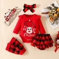 thumbnail image 2 of eczipvz Newborn Baby Girls Christmas Clothes Outfits Infant Reindeer My First Christmas Bodysuit Romper Shorts Clothing Sets Size 3-6 Months, 2 of 9