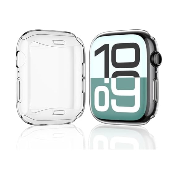 [2 Pack] 42mm Case with Screen Protector for Apple Watch 11 (2025), Slim Guard Bumper, Full Coverage Soft TPU Protective Cover for iWatch Series 11/10 42mm, Transparent