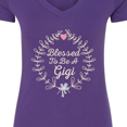 thumbnail image 4 of Inktastic Blessed to Be a Gigi Grandma Women's V-Neck T-Shirt, 4 of 5