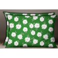 thumbnail image 1 of S4Sassy Sham Cushion Cover Ocher Green Floral Print Cotton Poplin 2 Pcs Pillow Case-12 x 18 Inches, 1 of 3