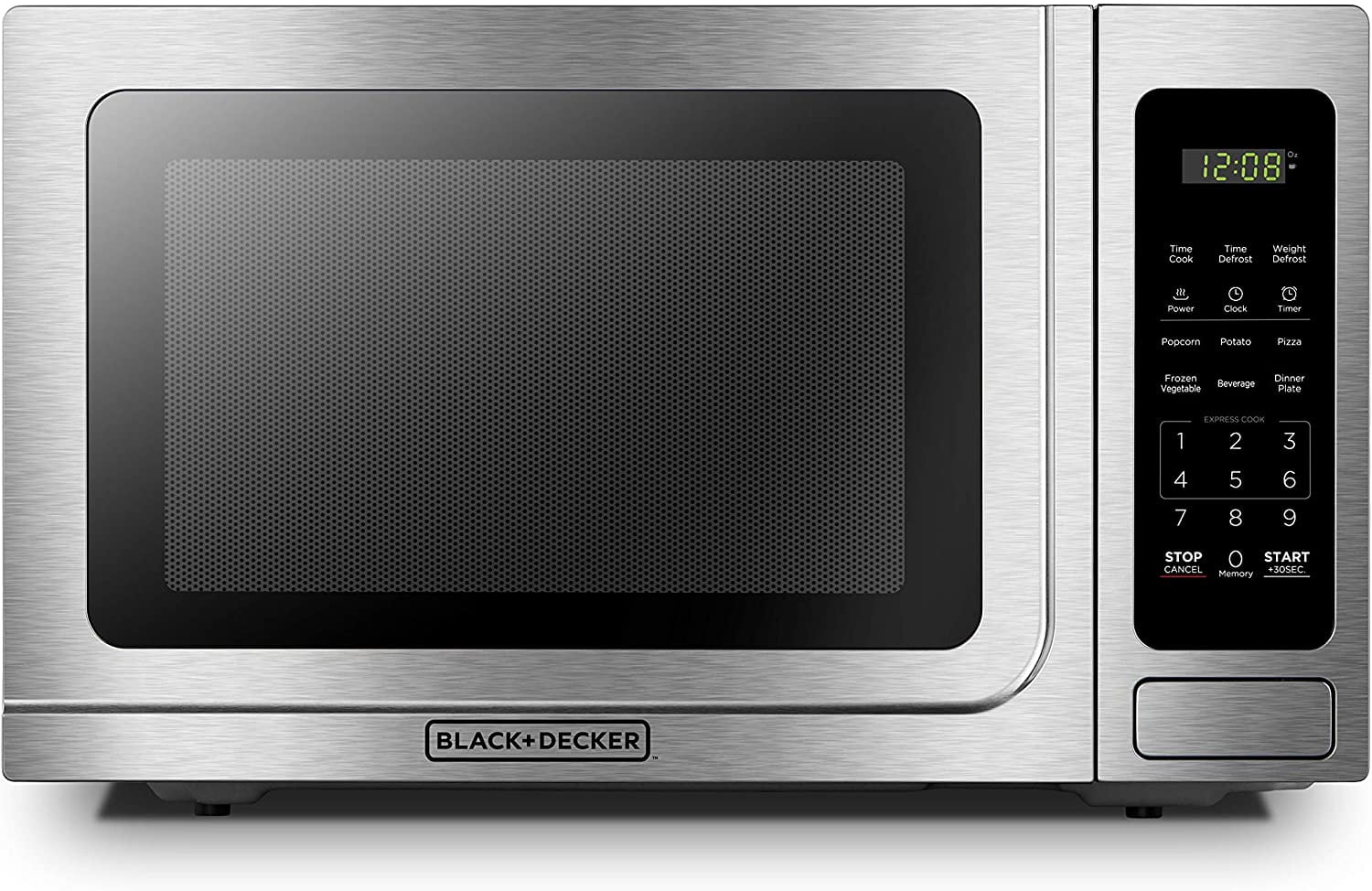 BLACK+DECKER EM036AB14 Digital Microwave Oven with Turntable Push