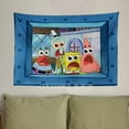 thumbnail image 2 of Cute Dormitory Room Decoration Tapestry SpongeBob SquarePants Octopus Brother Hanging Paintings  Dormitory Wall Covering Cloth, 2 of 5